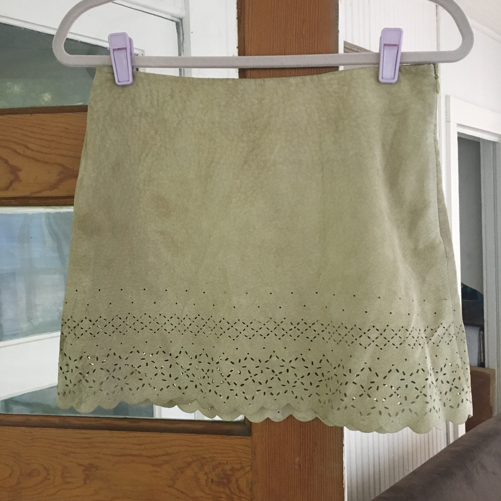 Suede mini skirt
